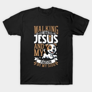 Jesus and dog - Parson Russell Terrier T-Shirt